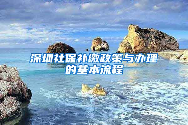 深圳社保补缴政策与办理的基本流程