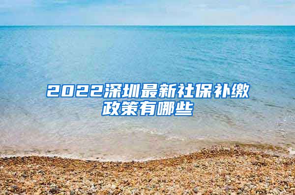 2022深圳最新社保补缴政策有哪些