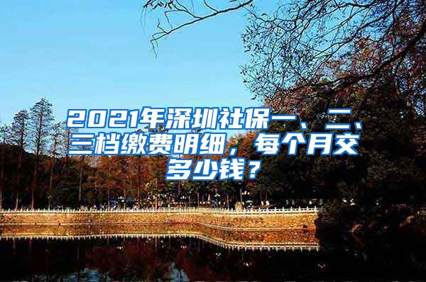 2021年深圳社保一、二、三档缴费明细，每个月交多少钱？