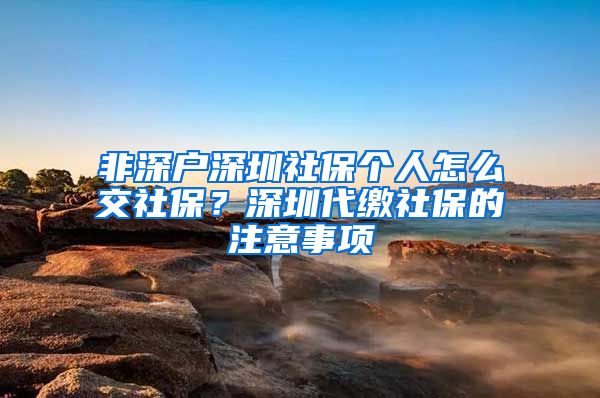 非深户深圳社保个人怎么交社保？深圳代缴社保的注意事项