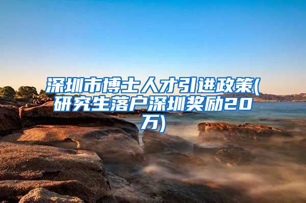 深圳市博士人才引进政策(研究生落户深圳奖励20万)