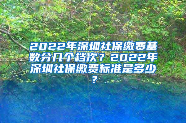 2022年深圳社保缴费基数分几个档次？2022年深圳社保缴费标准是多少？