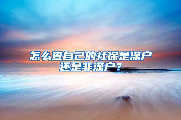 怎么查自己的社保是深户还是非深户？