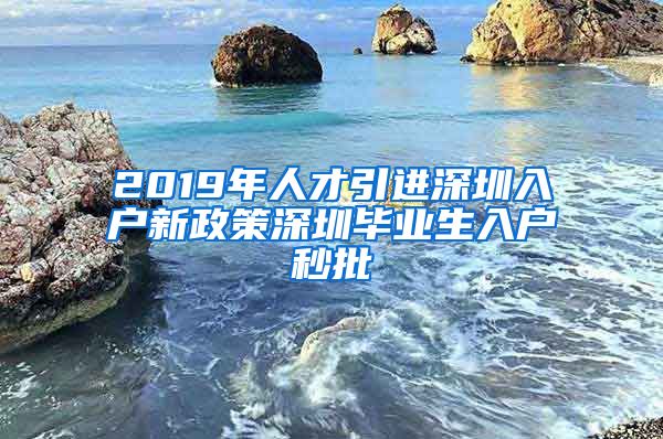 2019年人才引进深圳入户新政策深圳毕业生入户秒批