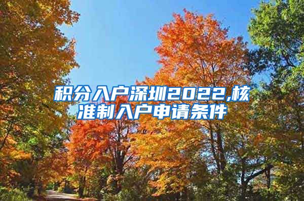 积分入户深圳2022,核准制入户申请条件