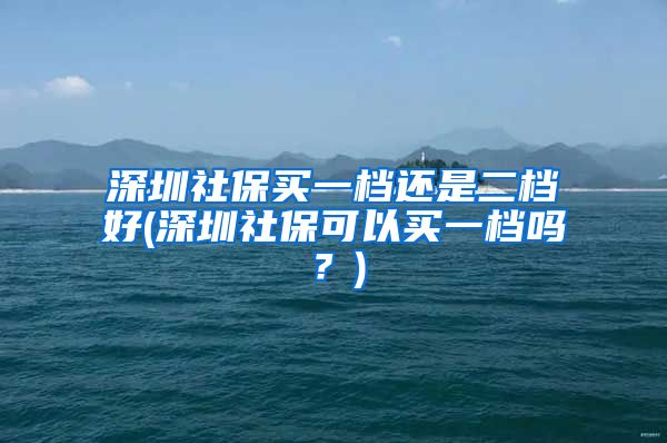 深圳社保买一档还是二档好(深圳社保可以买一档吗？)