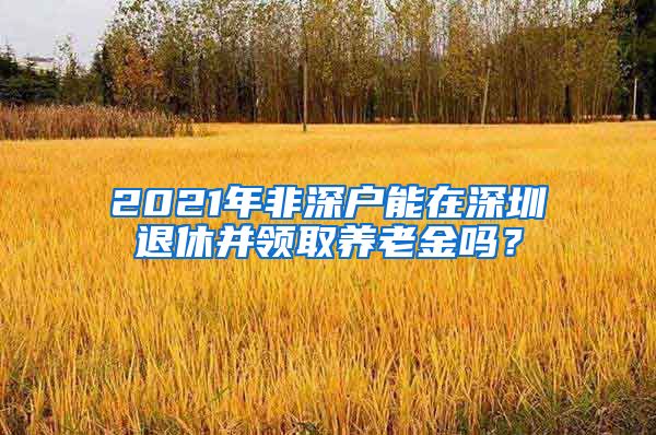 2021年非深户能在深圳退休并领取养老金吗？