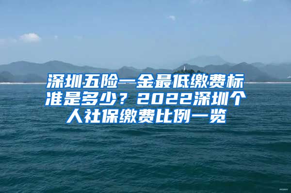 深圳五险一金最低缴费标准是多少？2022深圳个人社保缴费比例一览