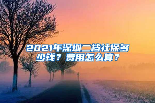 2021年深圳二档社保多少钱？费用怎么算？