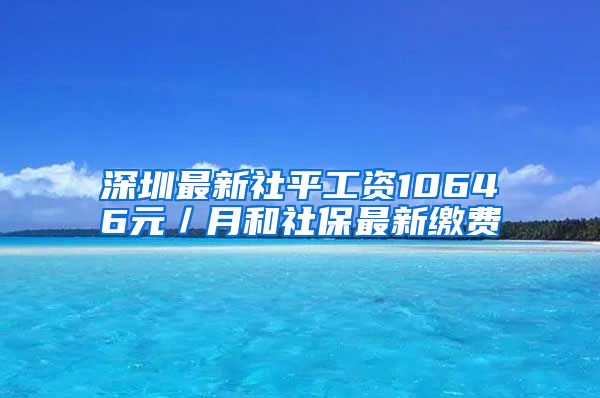 深圳最新社平工资10646元／月和社保最新缴费