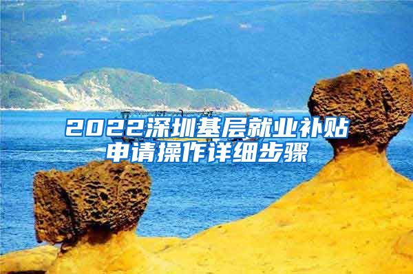 2022深圳基层就业补贴申请操作详细步骤