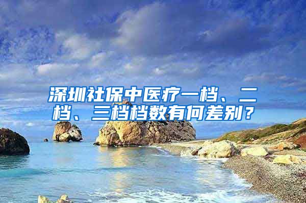 深圳社保中医疗一档、二档、三档档数有何差别？