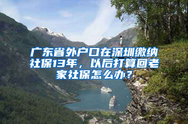 广东省外户口在深圳缴纳社保13年，以后打算回老家社保怎么办？