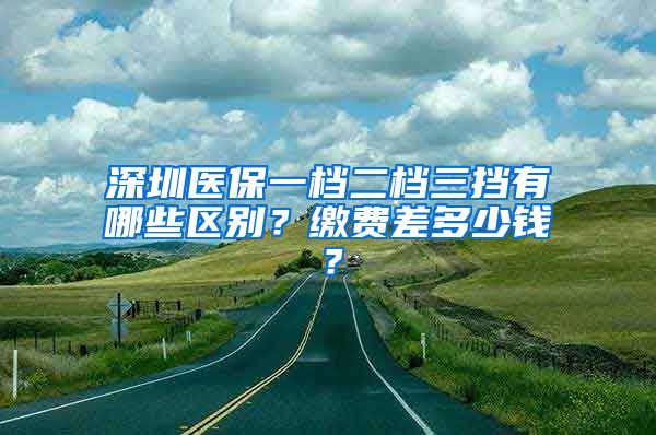 深圳医保一档二档三挡有哪些区别？缴费差多少钱？