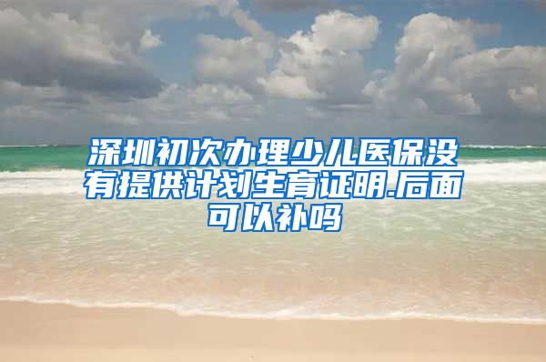 深圳初次办理少儿医保没有提供计划生育证明.后面可以补吗