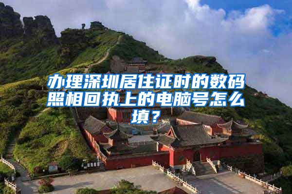 办理深圳居住证时的数码照相回执上的电脑号怎么填？