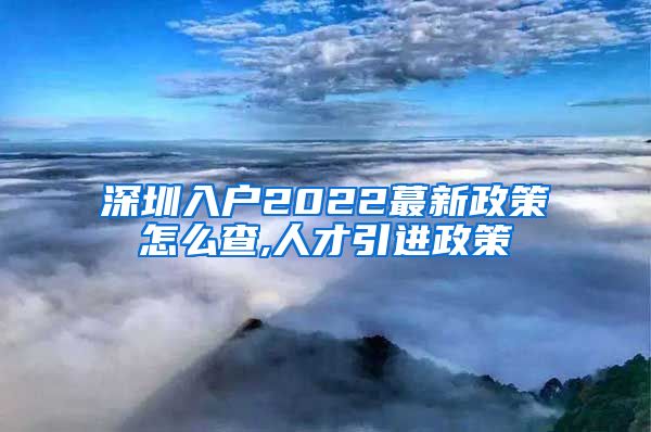 深圳入户2022蕞新政策怎么查,人才引进政策