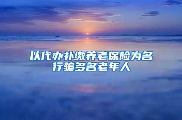 以代办补缴养老保险为名行骗多名老年人