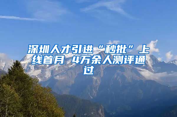 深圳人才引进“秒批”上线首月 4万余人测评通过