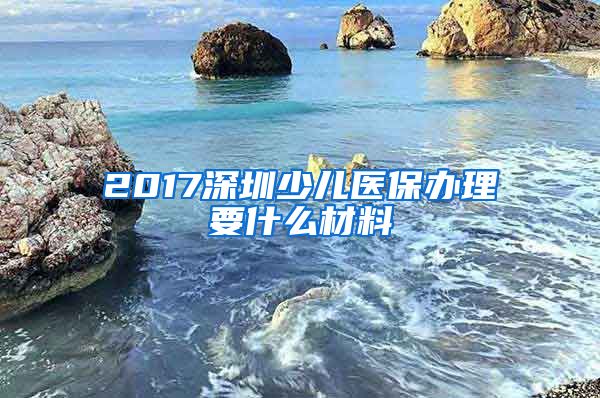 2017深圳少儿医保办理要什么材料