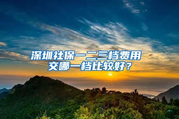 深圳社保一二三档费用 交哪一档比较好？