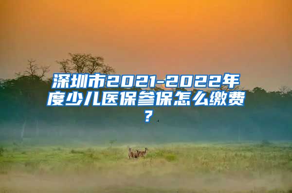 深圳市2021-2022年度少儿医保参保怎么缴费？