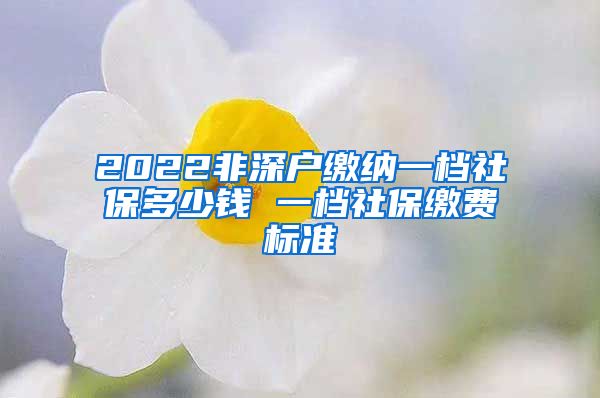 2022非深户缴纳一档社保多少钱 一档社保缴费标准