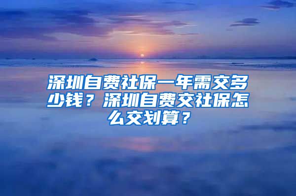 深圳自费社保一年需交多少钱？深圳自费交社保怎么交划算？