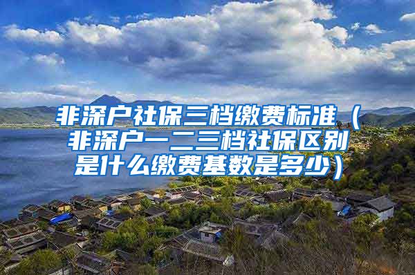 非深户社保三档缴费标准（非深户一二三档社保区别是什么缴费基数是多少）