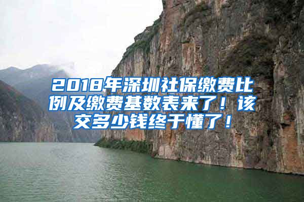 2018年深圳社保缴费比例及缴费基数表来了！该交多少钱终于懂了！