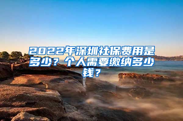 2022年深圳社保费用是多少？个人需要缴纳多少钱？