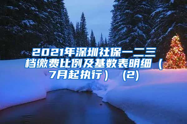 2021年深圳社保一二三档缴费比例及基数表明细（7月起执行） (2)