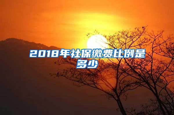 2018年社保缴费比例是多少