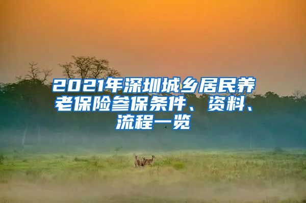 2021年深圳城乡居民养老保险参保条件、资料、流程一览