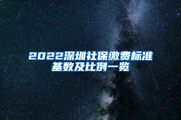 2022深圳社保缴费标准基数及比例一览