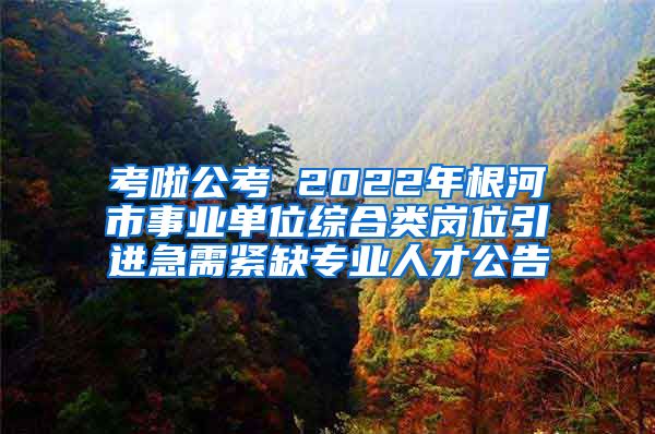 考啦公考 2022年根河市事业单位综合类岗位引进急需紧缺专业人才公告