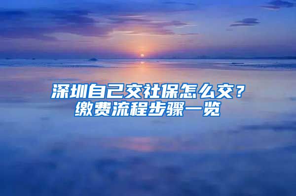 深圳自己交社保怎么交？缴费流程步骤一览