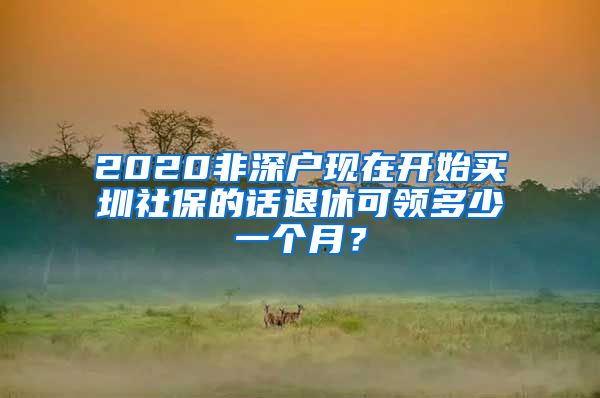 2020非深户现在开始买圳社保的话退休可领多少一个月？