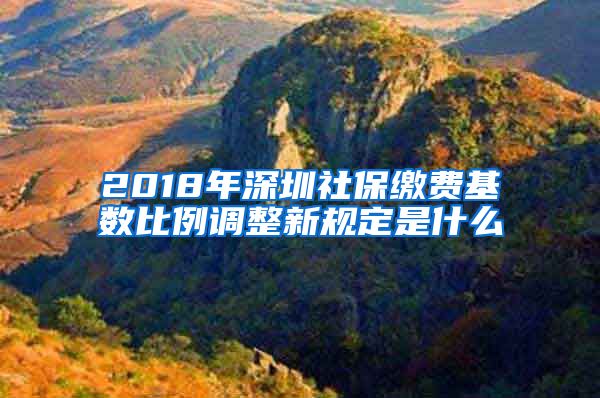 2018年深圳社保缴费基数比例调整新规定是什么