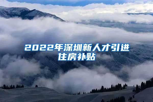 2022年深圳新人才引进住房补贴