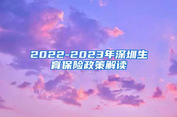 2022-2023年深圳生育保险政策解读