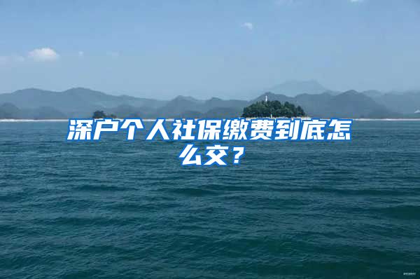 深户个人社保缴费到底怎么交？