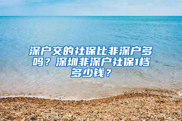 深户交的社保比非深户多吗？深圳非深户社保1档多少钱？