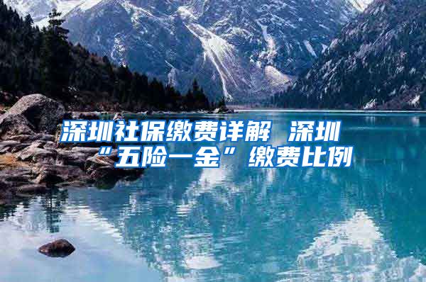 深圳社保缴费详解 深圳“五险一金”缴费比例