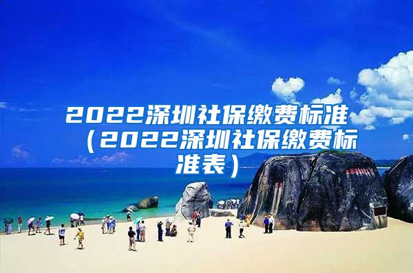 2022深圳社保缴费标准（2022深圳社保缴费标准表）