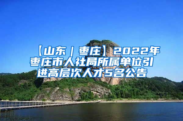 【山东｜枣庄】2022年枣庄市人社局所属单位引进高层次人才5名公告