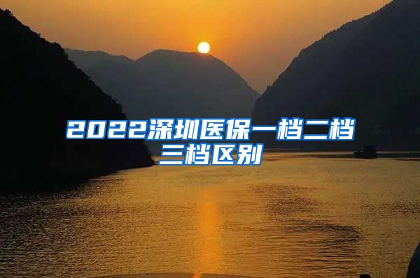 2022深圳医保一档二档三档区别