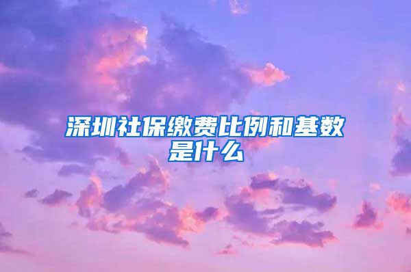 深圳社保缴费比例和基数是什么