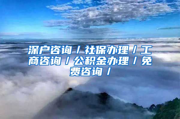 深户咨询／社保办理／工商咨询／公积金办理／免费咨询／