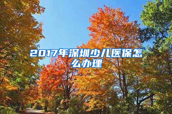 2017年深圳少儿医保怎么办理